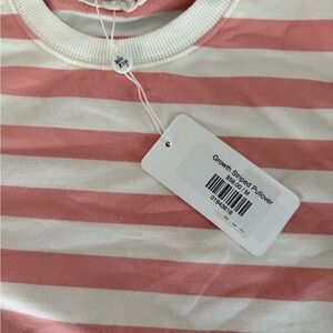 Pink and White Striped Pullover